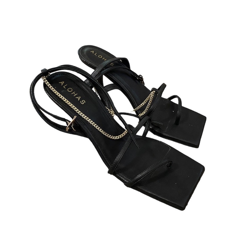 ALOHAS Straps Chain Leather Sandals Size 38 - Picture 8 of 10